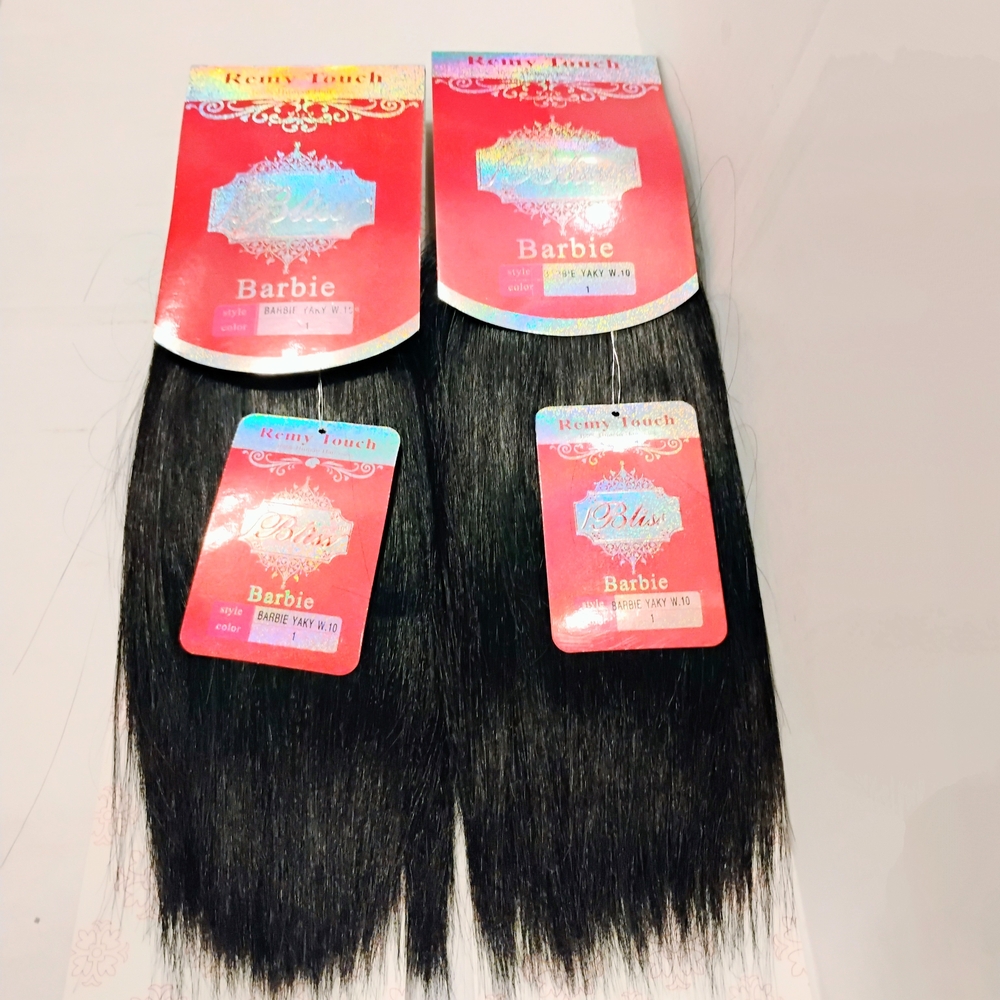 2 Packs Weaving Straight Hair Extensions 100% HumanHair Quality Color 1 10"